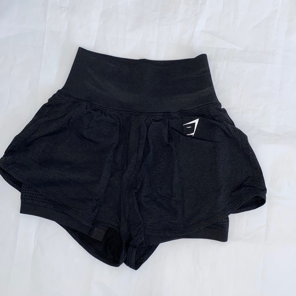 Gymshark 2-in-1 vital seamless shorts new small black gym